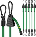 Bungee Cords with Hooks, 48 Inch Adjustable Green Bungee Cords with Carabiner by Rugtol