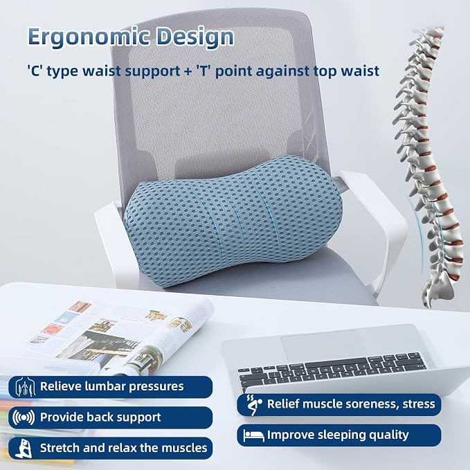 Lumbar Pillow, Memory Foam Lumbar Support Pillow - Image 4