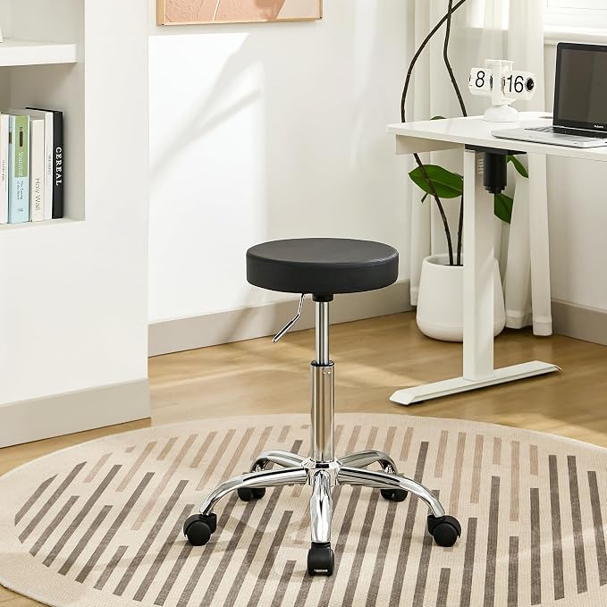 Rolling Office Stools, Adjustable Drafting Stool on Wheels 19.5’’-26.6’’ - Image 8