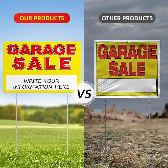 Garage Sale Sign, Large Size 24" x 16" Garage Sale Signs - Image 6