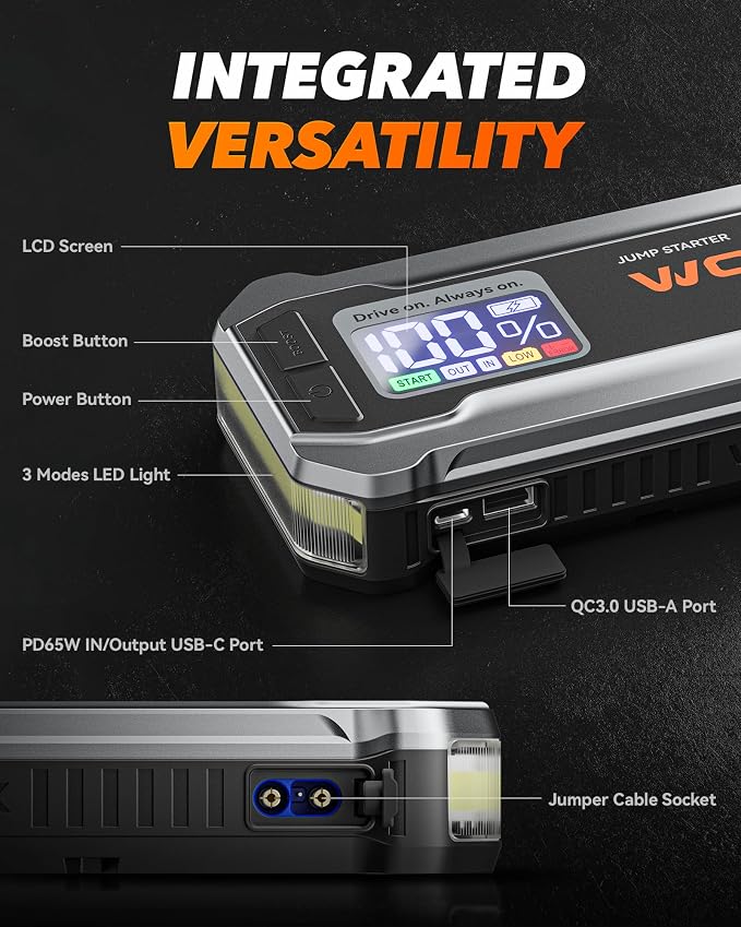 WOLFBOX 4000A Jump Starter, 12V Car Battery Jump Starter - Image 9