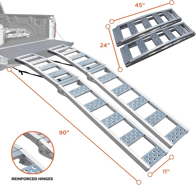 Rockland Foldable Arched Aluminum Loading Ramp, 1500 LBS Loading Capacity - Image 6