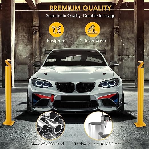 Safety Bollard, 4 Packs 48 Inch Metal Safety Bollard Post - Image 5