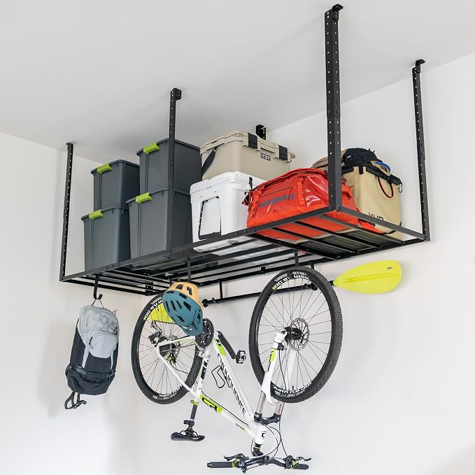 StoreYourBoard Heavy-Duty Ceiling Mounted Garage Shelving, Steel Overhead by StoreYourBoard