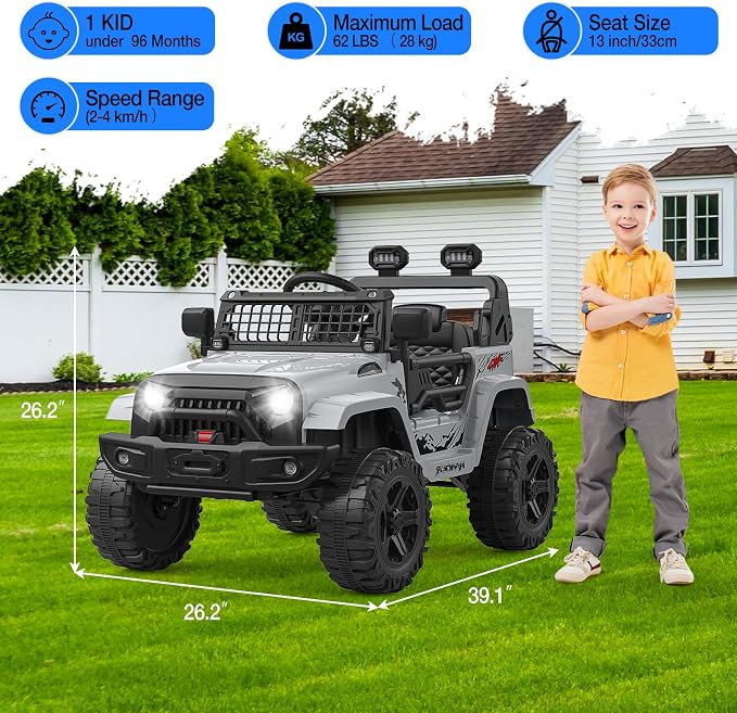 12V Kids Electric Ride On Truck Car w/Parent Remote Control, Spring Suspension - Image 5