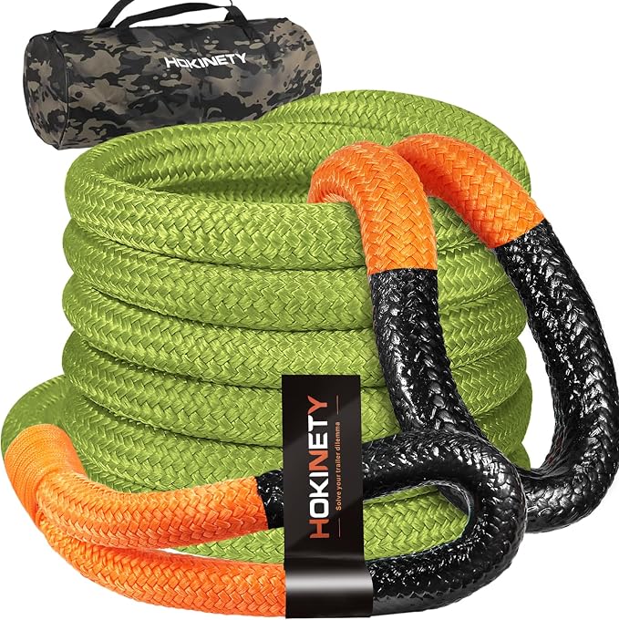 Kinetic Recovery Tow Rope 1-1/8" x20ft Offroad Snatch Strap 48000lbs Heavy Duty by HOKINETY