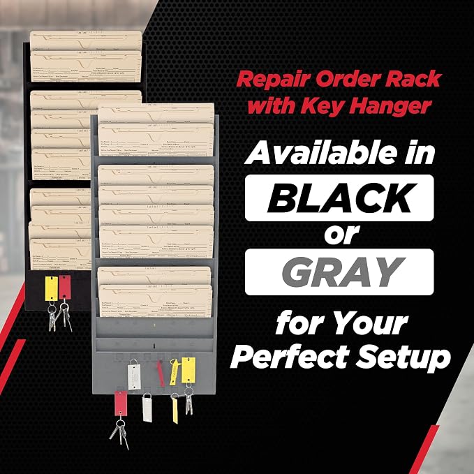 CHAMP® Repair Order Rack with Key Hanger, Heavy-Duty 12-Pocket Alloy Steel Wall - Image 6