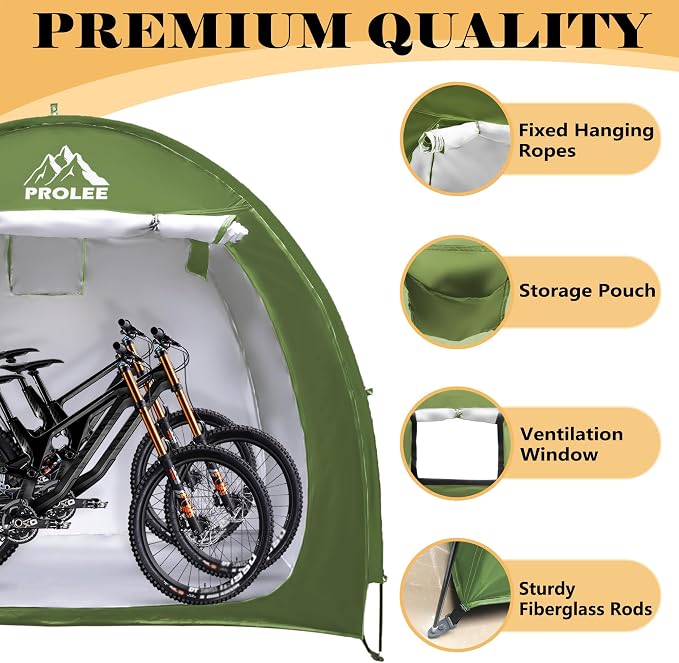 Prolee Bike Shed 6.6FT Waterproof 210D Oxford Fabric, Bike Storage - Image 4