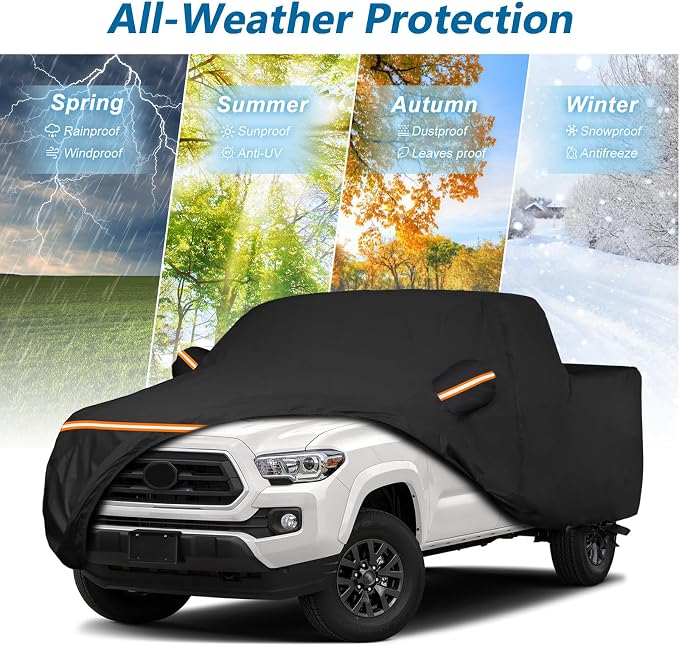 Waterproof Car Covers for Toyota Tacoma Double Cab-6ft Bed 2016-2025, - Image 7
