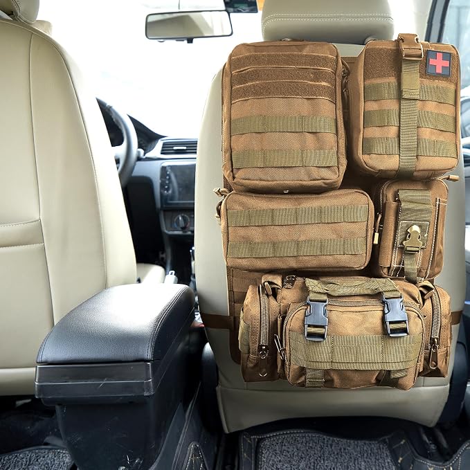 Universal Tactical Seat ​Back Organizer Vehicle Molle Panel Organizer Storage - Image 5