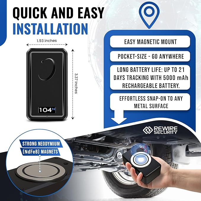 REWIRE SECURITY 104N 4G Magnetic GPS Tracker - Image 3