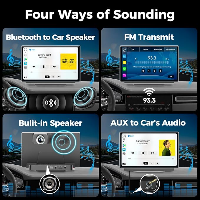 7" Wireless Apple CarPlay Android Auto Screen - Image 6