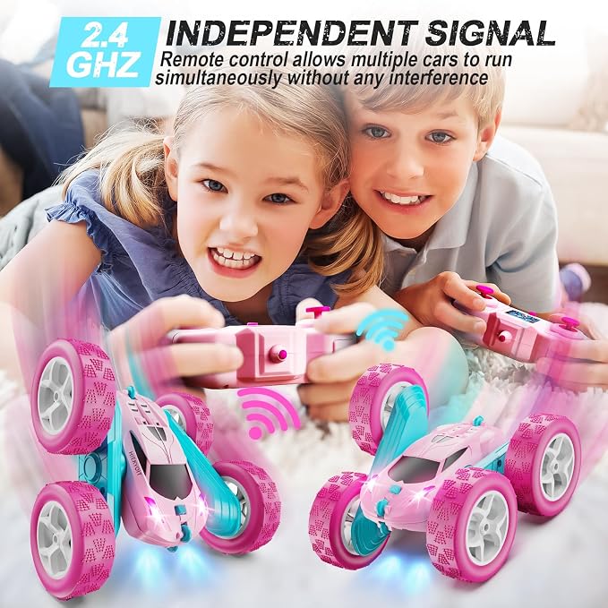 Remote Control Car, 2.4 GHZ Double Sided RC Stunt Car 360° Rotating Remote - Image 3