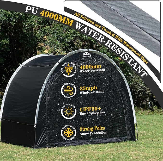Happy Travel Bike Storage Shed Tent, Outdoor Portable Bicycle Storage Sheds - Image 6