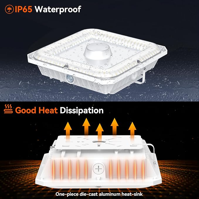 BBESTLED LED Canopy Light with Photocell, 36W 48W 60W Adjustable, ETL&DLC - Image 4
