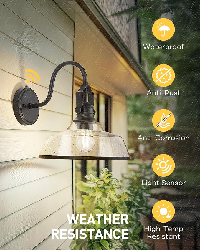 kudos Dusk to Dawn Outdoor Wall Sconce, Exterior Garage Light Fixtures - Image 6