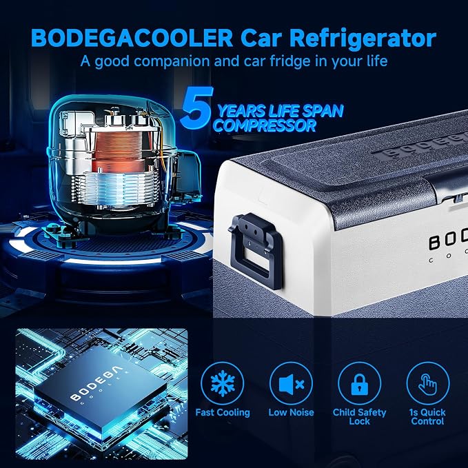 BODEGACOOLER 12 Volt Portable Refrigerator, 64 Quart Car Fridge Dual Zone - Image 5