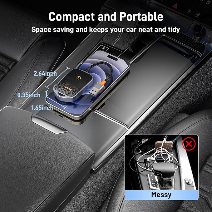 Wireless CarPlay Adapter for iPhone, 5.8GHz Carplay Wireless Adapter Converts - Image 7