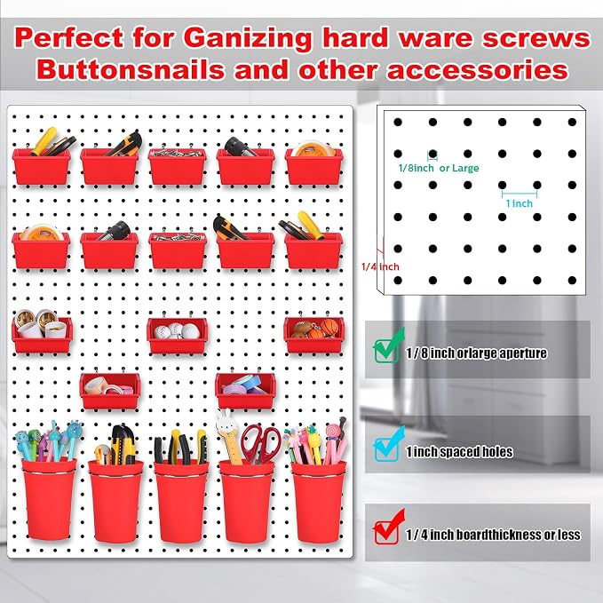 Yookeer 20 Pcs Pegboard Bins and Cups - Image 4