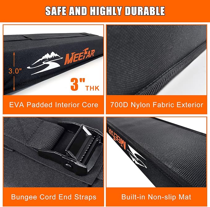 MeeFar Universal Car Soft Roof Rack Pads Luggage Carrier System - Image 6