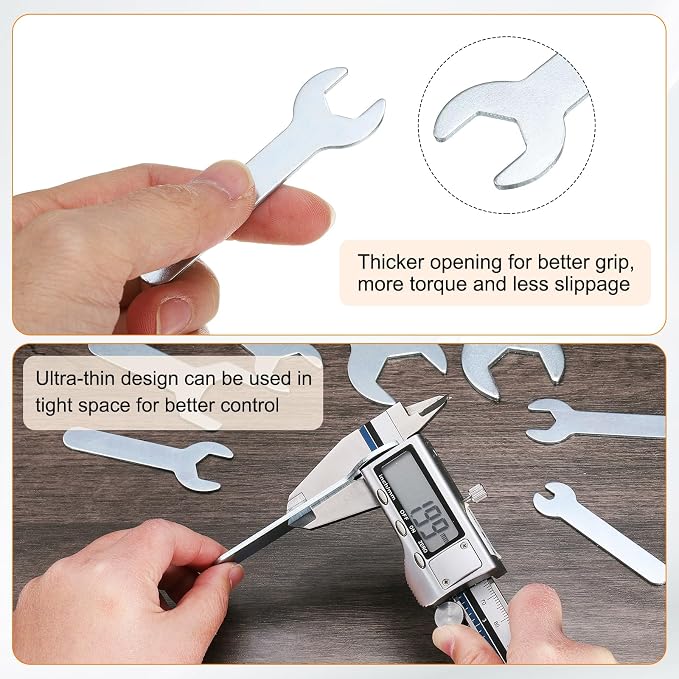 HARFINGTON 10pcs Small Wrench 13x70x1.5mm Metric U-Shaped Single Open Ended - Image 5