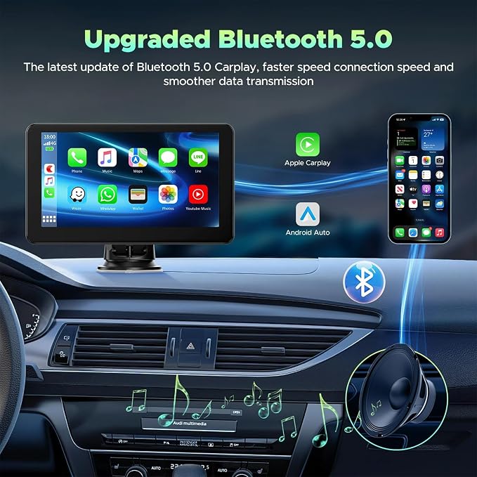 Portable Wireless CarPlay and Android Auto Screen - Image 5