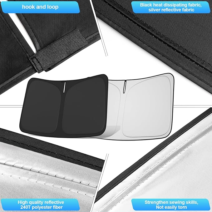 Windshield Sun Shade for GMC Yukon 2021-2025 4-Layer Front Window Shade Custom - Image 5