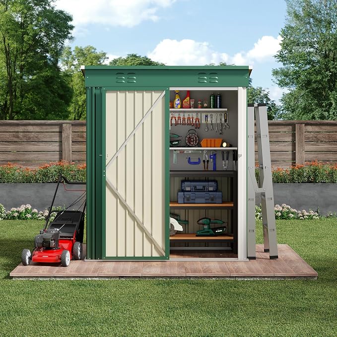 Bealife 5' x 3' Outdoor Storage Shed Clearance, Metal Outdoor Storage Cabinet - Image 3