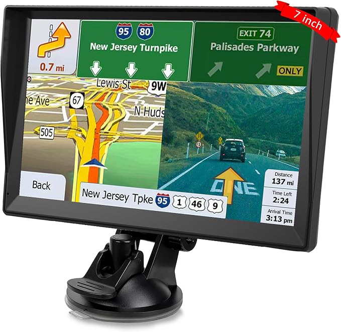 7-Inch GPS Navigator for Car Truck RV, 2025 Offline Maps by URFRU