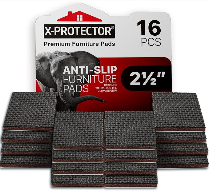 Non Slip Furniture Pads X-PROTECTOR – 16 PCS Furniture Grippers 2 1/2" by X-Protector