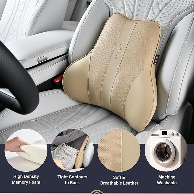 Coverado Lumbar Support Pillow for Car, Ergonomic Memory Foam Back Pillow for - Image 2