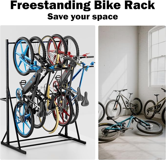 Freestanding Bike Storage Rack, Heavy Duty Vertical Bike Rack - Image 5