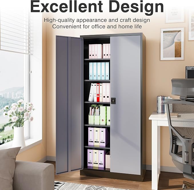 SISESOL Wide & Deep Metal Storage Cabinet - Image 5