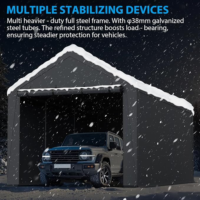 10x20FT Heavy Duty Portable Carport - Image 8