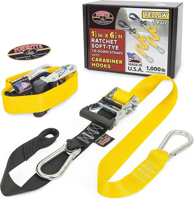 PowerTye - Made in USA - Heavy Duty Ratchet Tie Down Straps by PowerTyeMFG