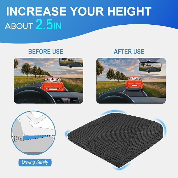 Car Seat Cushion, Comfortable Memory Foam Seat Pillow - Image 4
