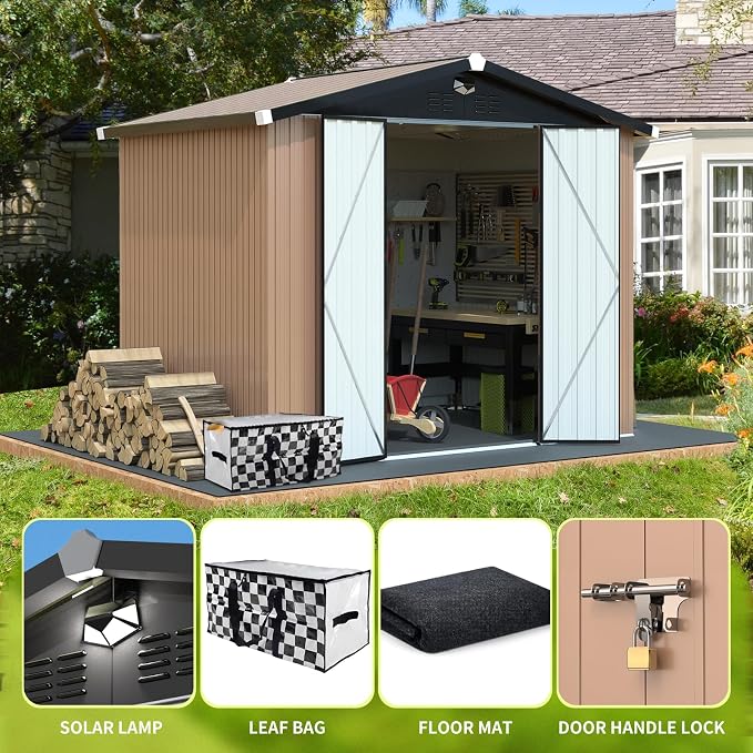 Metal Storage Shed, Outdoor Storage Building 8x6, Large Backyard Shed - Image 2