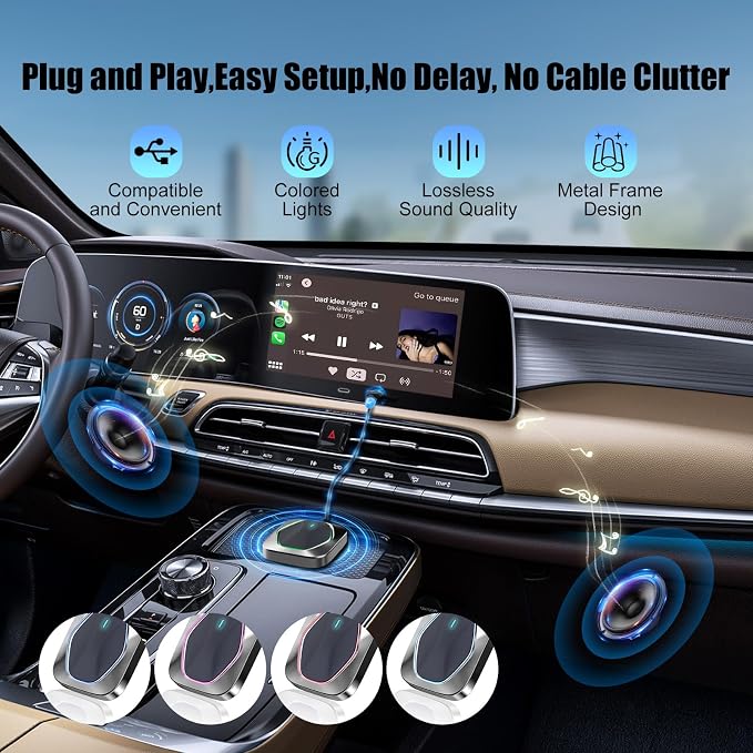 Wireless CarPlay Adapter for iPhone, Convert Wired to Apple CarPlay Wireless - Image 4