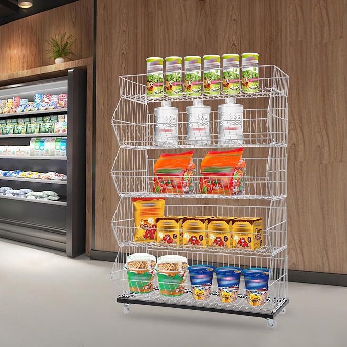 Retail Display Rack 5-Tier Market Merchandise Display Shelf Fruit Storage Shelf - Image 2