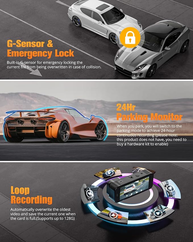 Dash Cam Front and Rear, 8K/2.5K UHD Dash Camera - Image 5