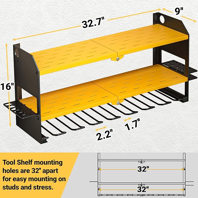 YYR Power Tool Organizer Wall Mount, Cordless Drill and Battery Holder - Image 6
