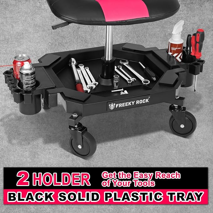 Rolling Stool with Wheels, Adjustable Height Pneumatic Garage Work Mechanic - Image 5