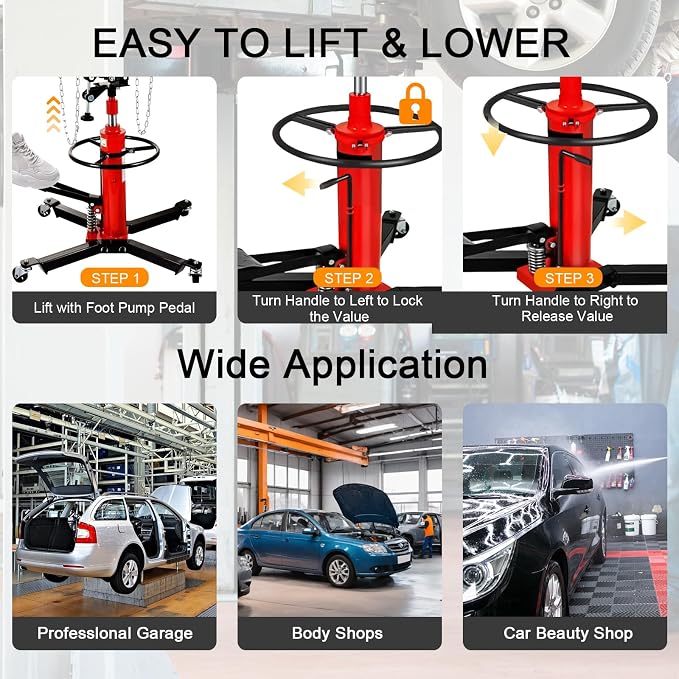 Transmission Jack 1660 lbs/ 0.75 Ton Capacity Hydraulic Telescopic Transmission - Image 7