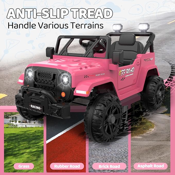 12V Ride On Truck Car with Remote Control, Kids Electric Vehicles with - Image 7