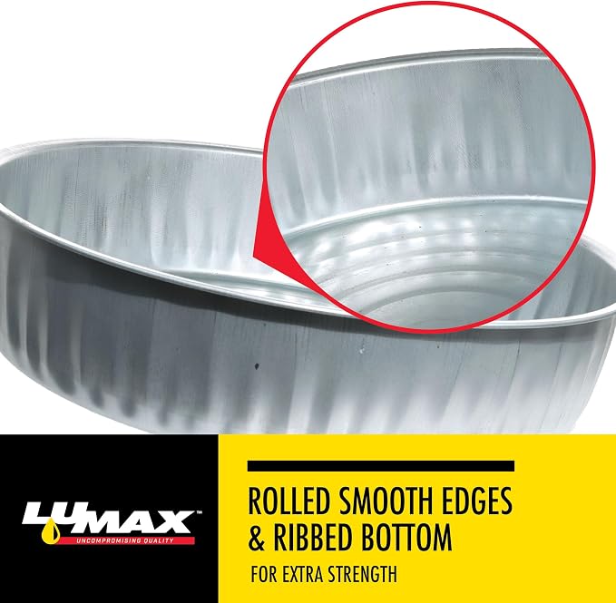 LUMAX LX-1709 Silver 3.5 Gallon Galvanized Drain Pan, Bright Zinc - Image 5