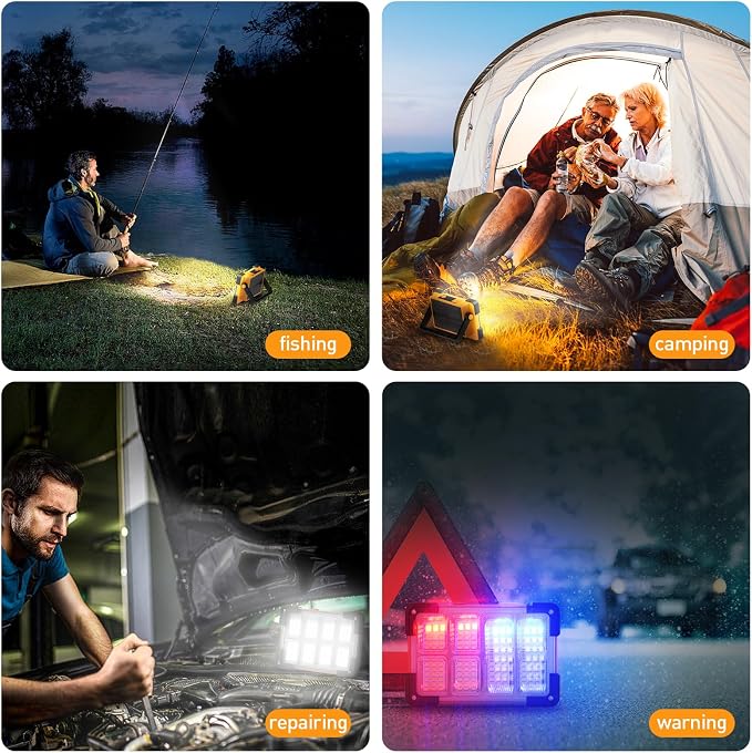120W Solar Rechargeable Work Light, 144 LED 10000LM Led Work Light - Image 8