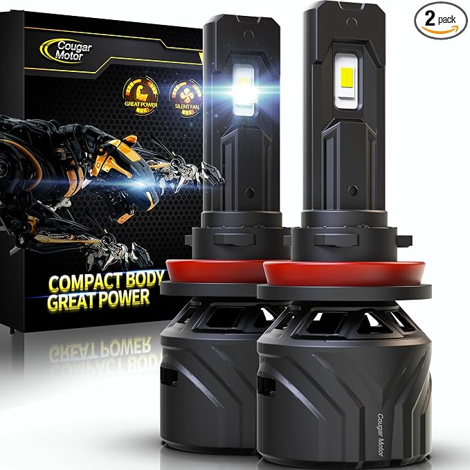 Cougar Motor H11 Bulbs, H11 Light Bulb H8 H9 Fog Lights 6500K White by CougarMotor