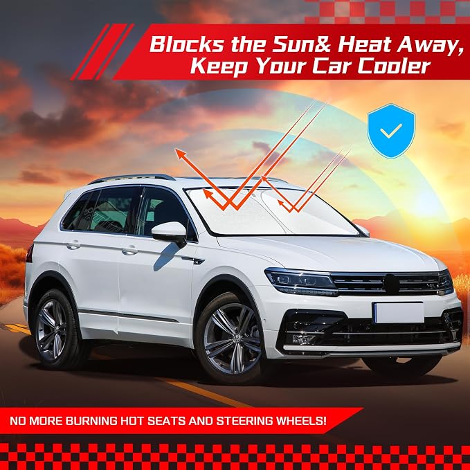 ARISMOTOR Windshield Sun Shade for Volkswagen Tiguan 2018-2025, Custom Fit - Image 7