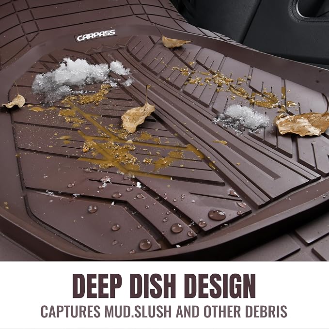 CAR PASS DeepDish Floor Mats for Cars Full Set, Heavy Duty Rubber Car Mats - Image 8