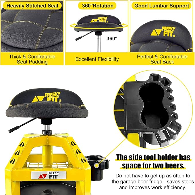 Rolling Shop Stool for Garage - Image 6